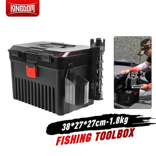 Kingdom PP Big Fishing Tackle Box Large Handle Carp Fishing Tools Fishing Accessories Fishing Box Set Fishing Gear Equipment