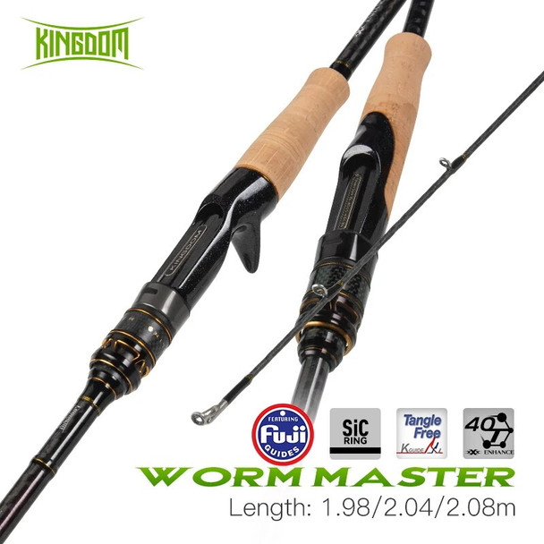 KINGDOM Long Casting Seabass FUJI SIC Guide Ring and VSS/ECS Reel Seat 1.98M 2.04M 2.08M 2 Section Spinning Shore Fishing Rod