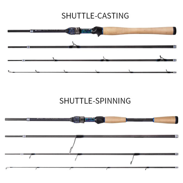 Kyorim Shuttle Travel Lure Fishing Rod TORAYCA Carbon, FUJI SIC Ring K Guide, FUJI-SK Reel Seat, 4 Sections L/M/ML/MH, F Action