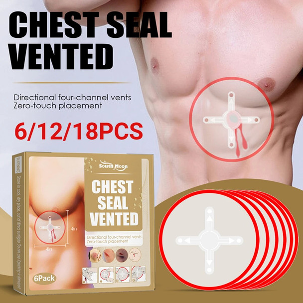 18PCS Safety Survival Emergency Trauma Sticker Chest Seal Medical Chest Seal Vented First Aid Patch Outdoor Tool Safety Survival