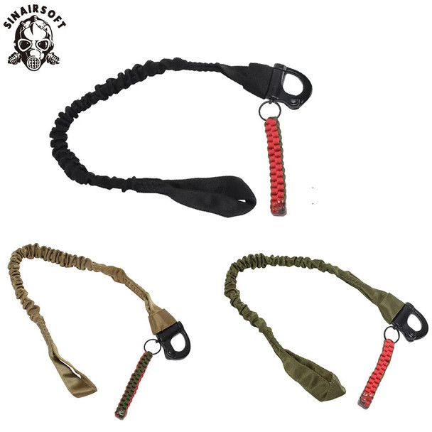 SINAIRSOFT Outdoor Tactical 55cm Adjustable Safety Rope Sling Multifunction Strap Nylon Belt Hunting Survival Kit Rescue Sling