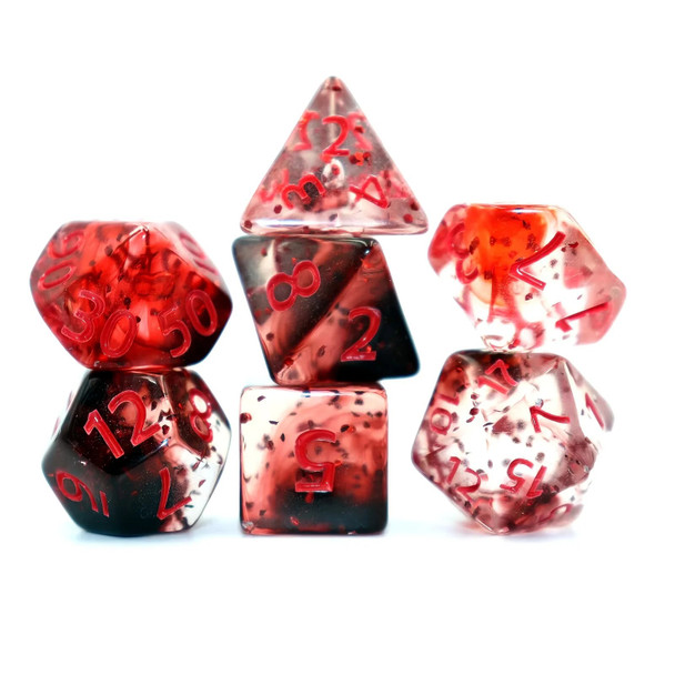 7pcs Set Crystal Style DND Dice Set, Polyhedral Table Game Dice Role-Playing RPG Dice With Box