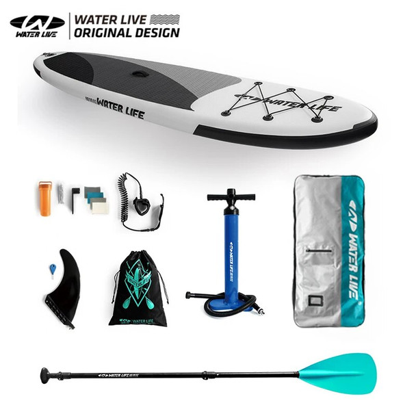 WATERLIVE 10'6" Inflatable Sup Surfboard Water Sports Paddle board PVC Material Adult Water Skiing board With Paddle WL20009