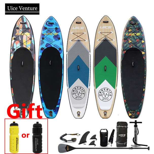 Inflatable Paddle Board 10.6'' 11" Double Layer SUP Stand Up Surfboard Standing Boat Board Multifunctional Exploring Board