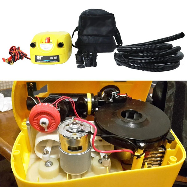 Yellow Marine Inflatable Boat Pump, Electric Air Pumps,Pressure DC12V Boat Parts Accessories Inflatable tool