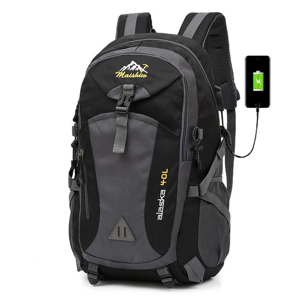 Weysfor 40L Waterproof Men Backpack Travel Pack Sports Bag Pack Outdoor Mountaineering Hiking Climbing Camping Backpack for Male