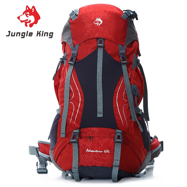 Jungle King large capacity outdoor professional hiking mountaineering bag 65L multifunctional camping supplies waterproof tear