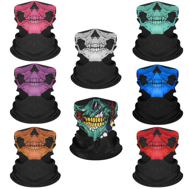 Cycling Face Mask Riding Scarf Breathable Skull Print Neck Gaiter Women Bandana Headwear Headband Snood Hiking Mask Balaclava