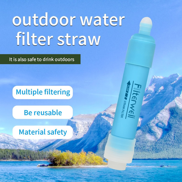 Filterwell Outdoor Mini Water Filter Straw Portable UF Membrane Water Purifier for Hiking Camping Emergency Survival