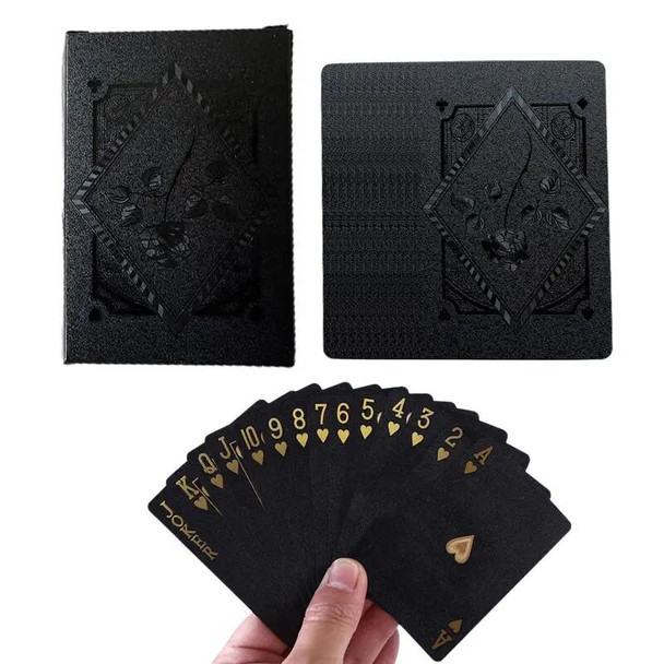 Foil Deck Of Cards Set Of 54 Beginners-Friendly Playing Cards In Black Relaxation Toys For Gathering Family Interaction Party