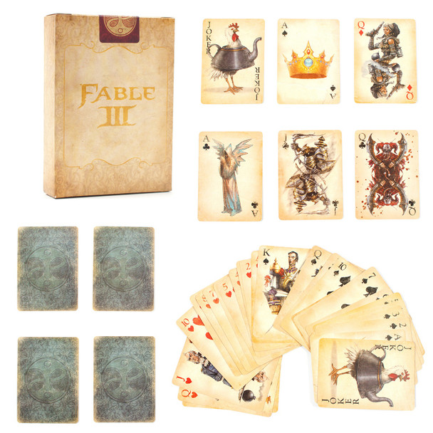 Vintage Style Playing Cards FABLE 3 Game Poker Carta Playing Cards From Fable III Limited Collector's Edition Set Never Open!