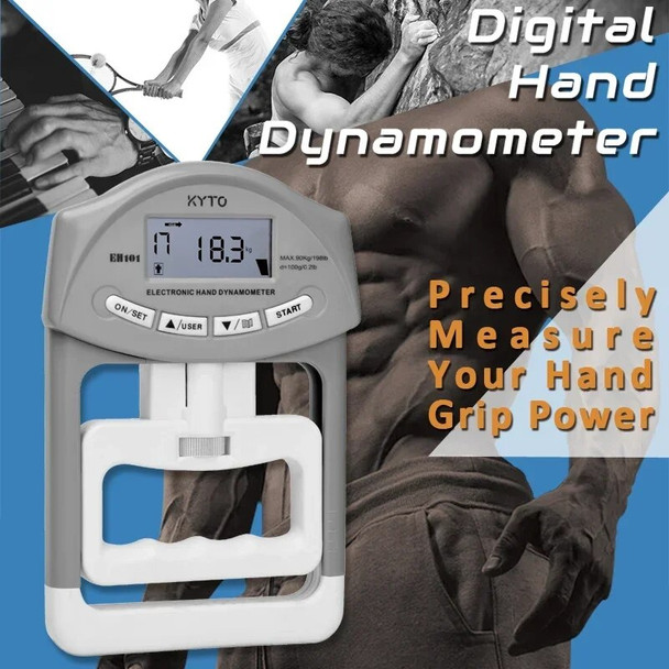 Digital Hand Dynamometer Grip Strength Measurement Meter Auto Capturing Hand Grip Power 200 Lbs / 90 Kgs