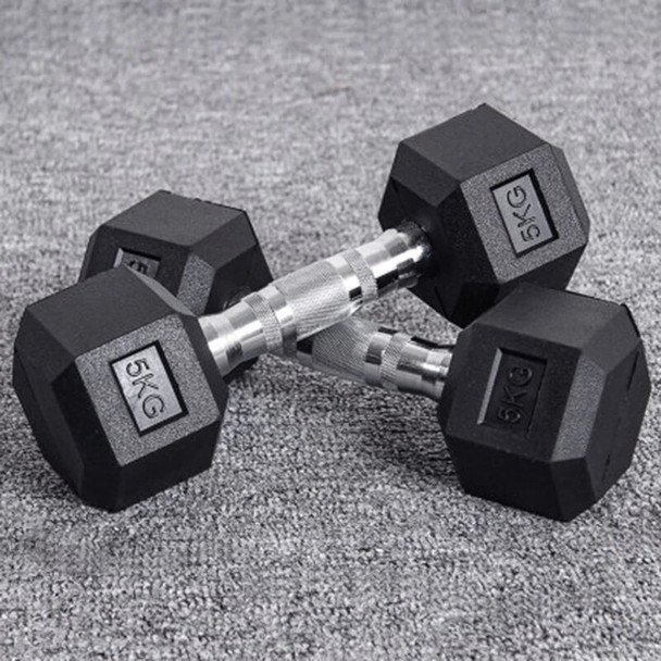 MIYAUP 20kg Hexagon Dumbbell 5kg 7.5kg 12.5kg 10kg 15kg Men's Arm Muscle Training Home Fitness Rubber-coated Dumbbell