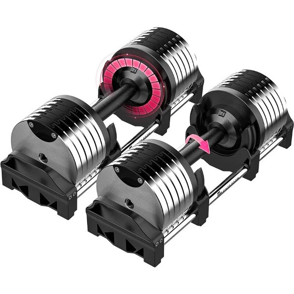 Finer Form Adjustable Dumbbells 5-32.5 LBs: Save Space with This Female-Friendly Adjustable Dumbbell Set.