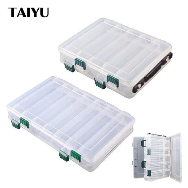 10/14 Compartment Double Sided Large Fishing Tackle Box for Storage Big Baits Sea Fishing Lure High Strength Fishing Tackle Box