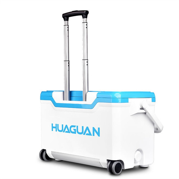 32L Multifunctional Fishing Tackle Box With Pull Rod Wheels Competitive Storage Box Insulated Cooler Thermos Cabinet HG-A021