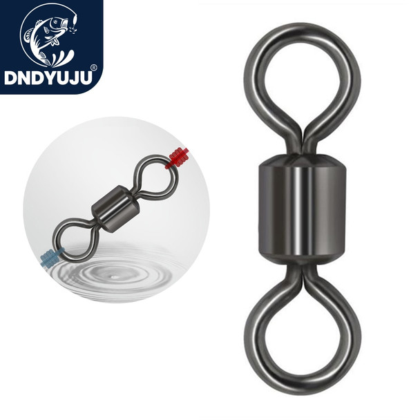DNDYUJU 100pcs Fishing Swivels Rolling Swivels Solid Stainless Steel Rings Fishhooks Lure Connector for Fishing Accessories