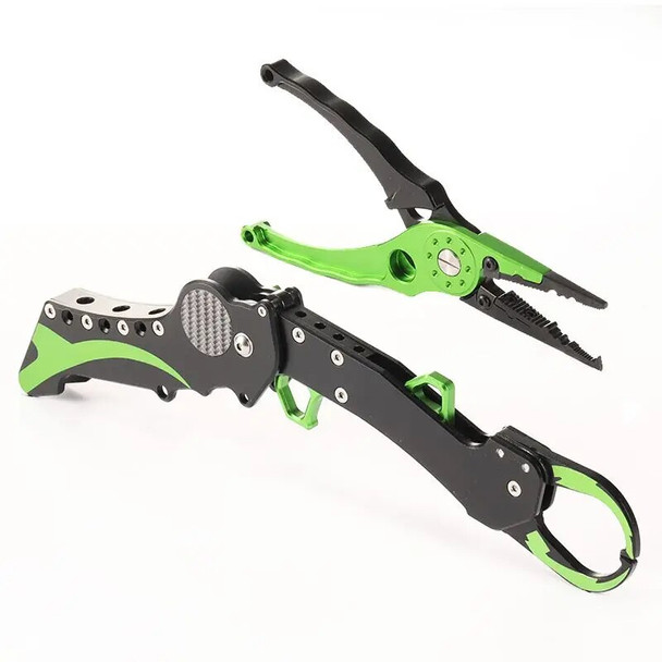 Quality Folding Fishing Pliers Gripper Set Lipgrip Fish Clamp Tackle Grabber Keeper Hook Remover Tools Line Cutter Scissors