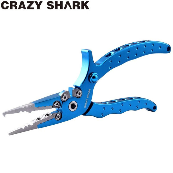 CrazyShark Aluminium Fishing Pliers Split Ring Multifunctional Hook Remover Line Cutter Goods For Fishing Carp Fish Scissor 19.5