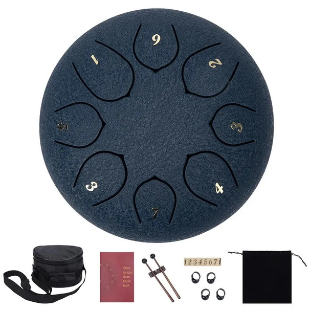6-inch Tongue Drum 8-tone C Tune Steel Tongue Drum With Drum Mallet Finger Picks Drum Bag Percussion Instrument