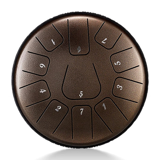 BATESMUSIC Steel Tongue Drum 6 inch 11 Notes D Tune Percussion Instrument Music Book Mallets notes sticker Finger Picks
