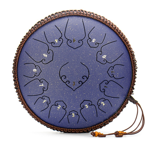 Steel Tongue Drum 15 Notes 14 Inches D Key Ethereal Drums Meditation Yoga Handpan Drum Percussion Percussion Musical Instruments
