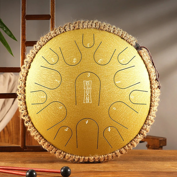 Yoga Meditate Tongue Drum 14 Inch 15 Tones Titanium Steel Tongue Drum Set Professional Bateria Musical Percussion Instruments