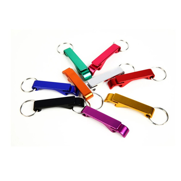 Express Free shipping 300pieces/lot Portable Aluminum Outdoor Creative Multi-function Colorful Can Bottle Opener Keychain