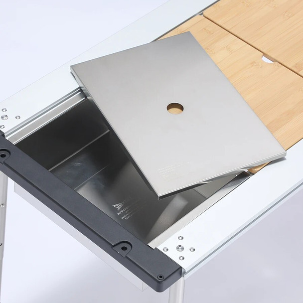 Stanluck IGT Storage box Lid 1Unit 304 Stainless Outdoor Camping Table accessories Picnic Kitchen Table Insert Box Lid