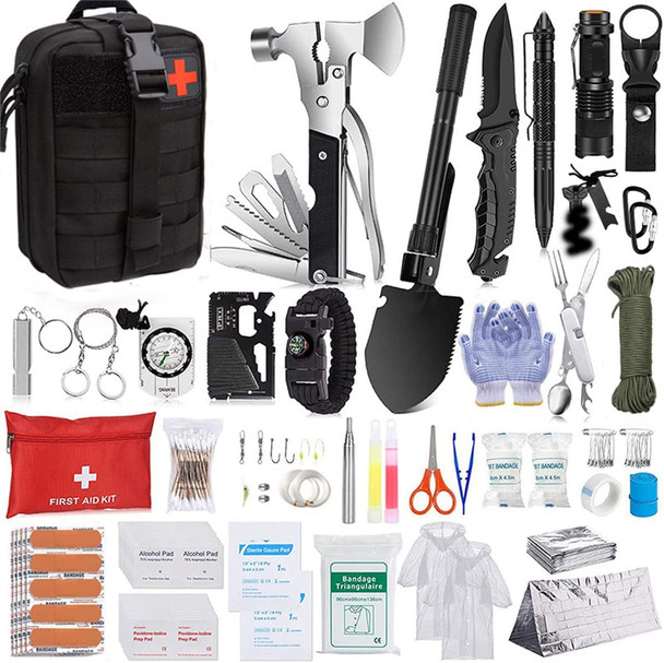 Outdoor Multitool Survival Kit Self Defense Gear First Aid EDC Ifak Emergency Tactical Military Camping Equipment Travel 105Pcs