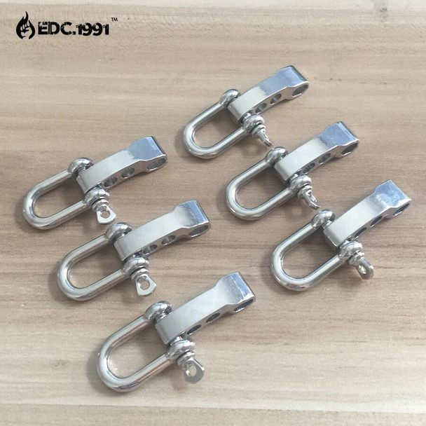 50pcs/lot High quality U Shape Adjustable Anchor Shackle Outdoor Survival Paracord Bracelet Steel Buckle Travel Kit EDC GEAR