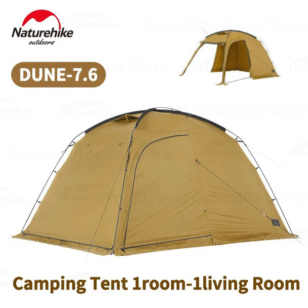 Naturehike DUNE 7.6 4-season Double Layer Modified Dome Tent for 2-4 Person Family Outdoor Camping Travel Yellow Waterproof