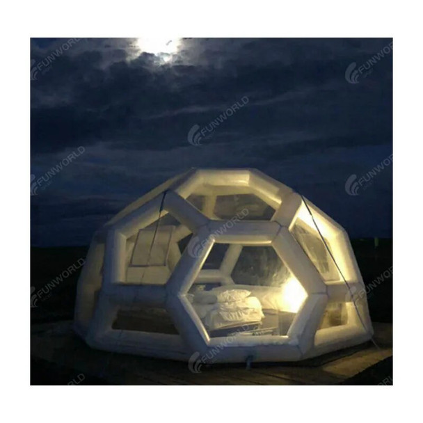 Large Ballon Luxurious Waterproof Big Transparent Dome Lodge Inflatable Bubble Football Tent With Frame