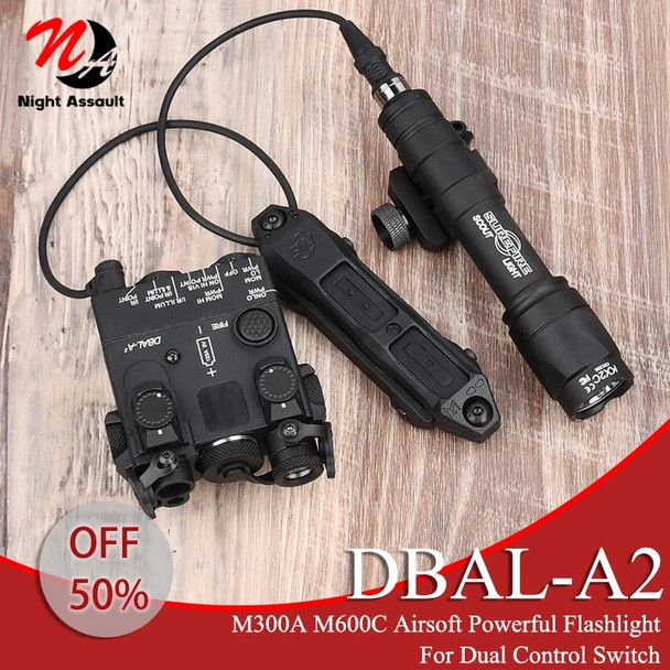 Surefir M600 M600C M600U M300A Airsoft Powerful Flashlight Tactical DBAL Red Green Blue Dot Hunting Airsoft Laser Dual Control