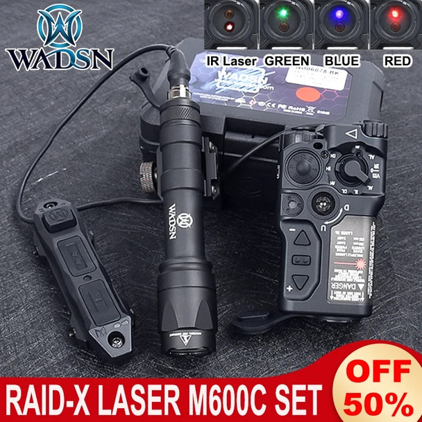 WADSN RAID-X Red Green Blue Indicator M600C Flashlight Softair Tactical Dual Function Switch IR Sight Laser Dual Function Switch