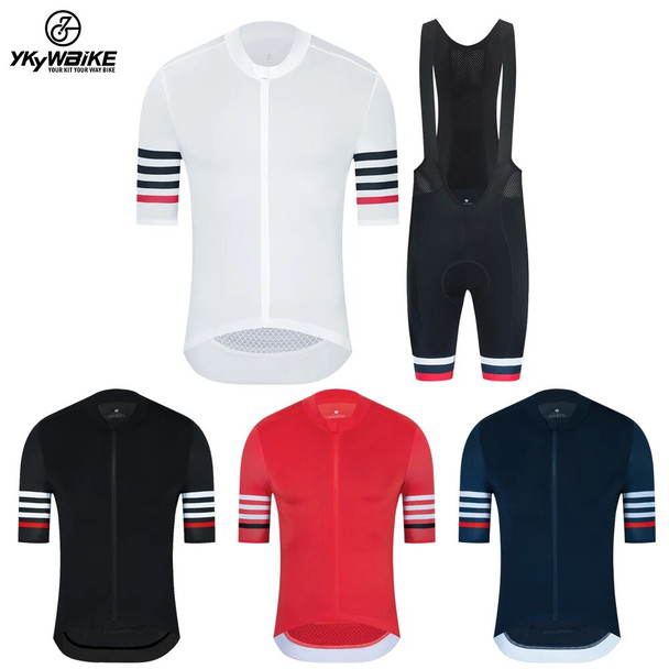 YKYWBIKE Summer Jersey Kit Outdoor Sport Cycling Men Clothing Bike Bib Shorts Clothes Breathable MTB Bicycle Accessories Suit