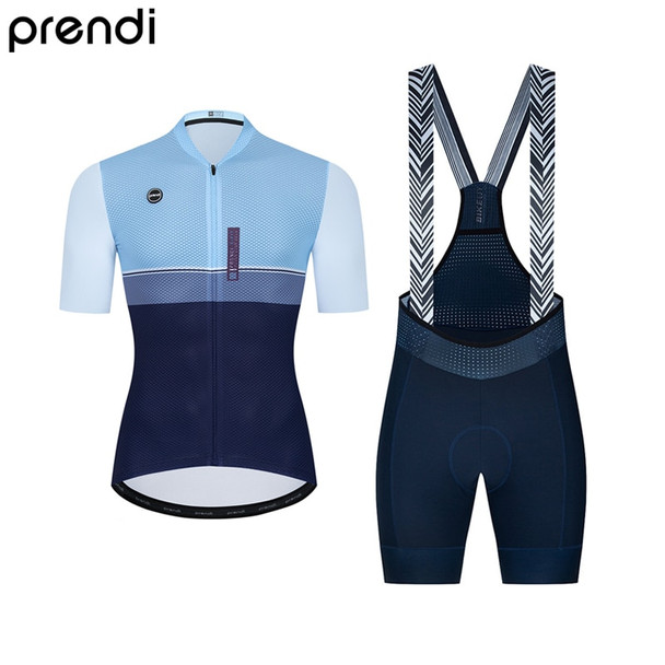 PRENDI Men Cycling Jersey And Bib Shorts Set Gel Pad Pro Road Bike Clothing Summer Bicycle Maillot Sport Wear High Quality