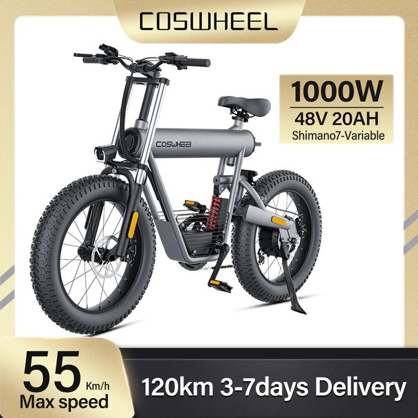 Coswheel T20 Electric Bike Mountain bikes Motorcycles e bike 20Inch Fat tire 48V 20AH Drit Bike 1000W Road Snow Electric Ebike