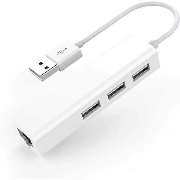 USB Ethernet Network Card 3 Ports High-Speed USB 2.0 to RJ45 Hub 10/100 Ethernet Adapter Free Driver USB Hub Lan For Macbook Win