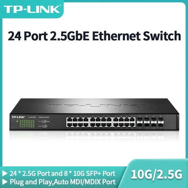 TP-Link 24 Port 2.5GbE Ethernet Switch 2500Mbps Network Switcher with 10G SFP+ Uplink Networking Hub Internet Splitter TL-SH1832