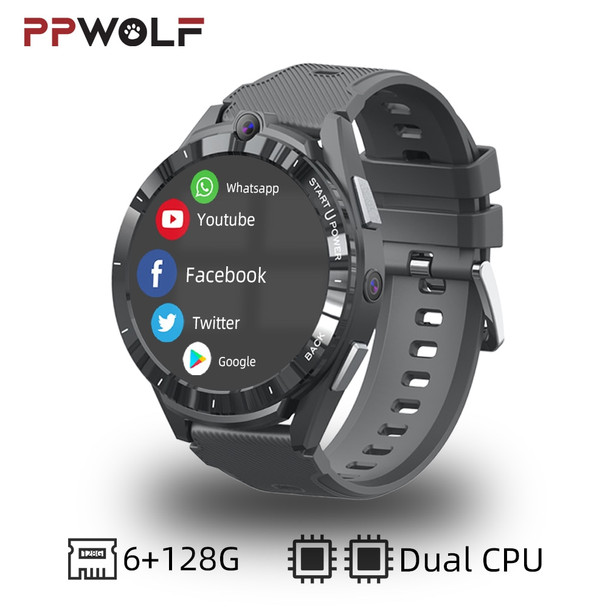 PPWOLF 2023 New 4G LTE Android Smart Watch 6+128G Dual CPU SIM Card