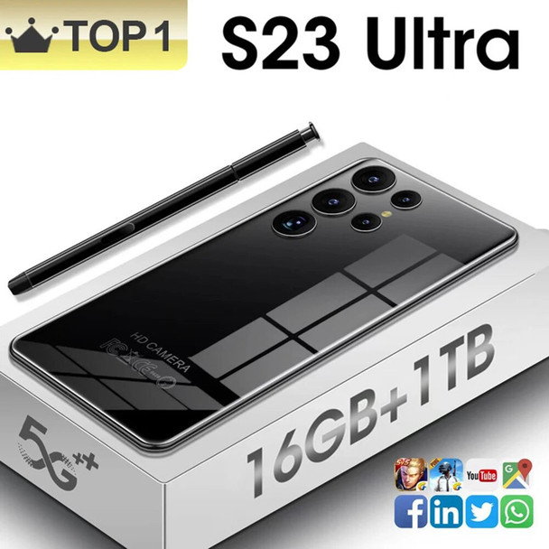 SmartPhone S23 Ultra 7.0 HD Android Mobile Phones Unlocked 4G/5G Dual Sim Card 6800mAh 16GB+1TB Cellphones 48MP+72MP Celulares