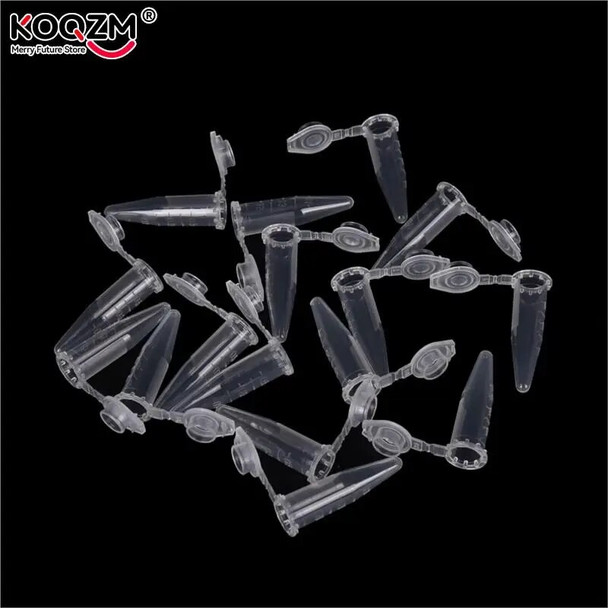 100 PCS Clear Micro Plastic Test Tube Centrifuge Vial Snap Cap Container for Laboratory Sample Specimen School Stationery 0.5 ML