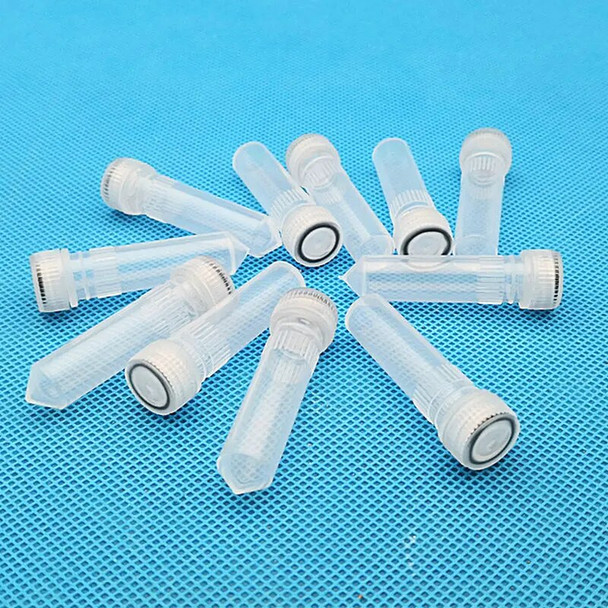 500pcs/lot Lab 2ml Plastic Freezing Tubes Conical Bottom Sample Cryogenic Vials frozen pipe With Gasket