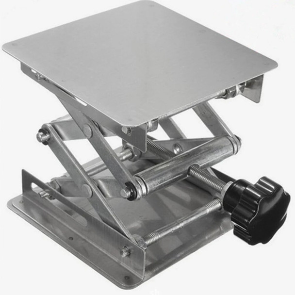 Stainless Steel Lift Jack Stand Mini Deck Scientific Scissor Lifting Jack Platform Precision Repair Stand (Silver)