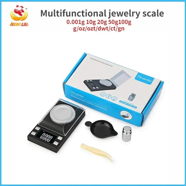 IKEME Jewelry Scales 0.001g 10g 20g 50g 100g Mini Precision Pocket Electronic Digital Scale for Gold Jewelry Balance Gram Scales