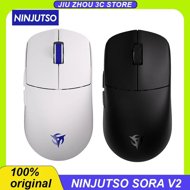 Ninjutso Sora V2 Mouse Paw3395 2.4g Wireless Wired Dual Mode Snappyfire 39g Lightweight Fps Game Apex Csgo Esports Pc Game Mouse