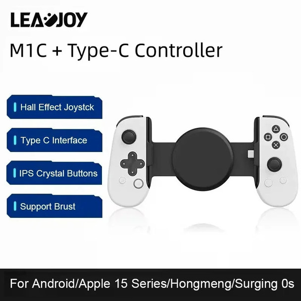 Leadjoy Storm Eyes M1C Mobile Gaming Controller for Type-C Android and iPhone 15 with Hall Effect Sticks Remote Play Xbox Cloud