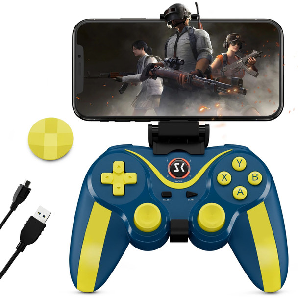 ISHAKO Wireless Android iOS Mobile Game Controller Double Vibration Game Pad for PC Android iOS Smartphone PUBG Game Joystick