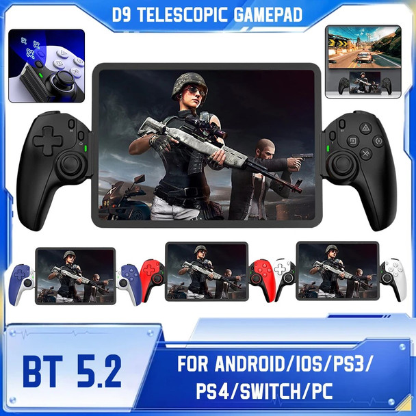 D9 Mobile Phone Gamepad With Turbo Bluetooth-Compatible 5.2 Dual Hall Somatosensory Controller Dual Vibration For Switch/PS3/PS4